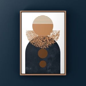 Scandinavian modern MCM boho abstract art print